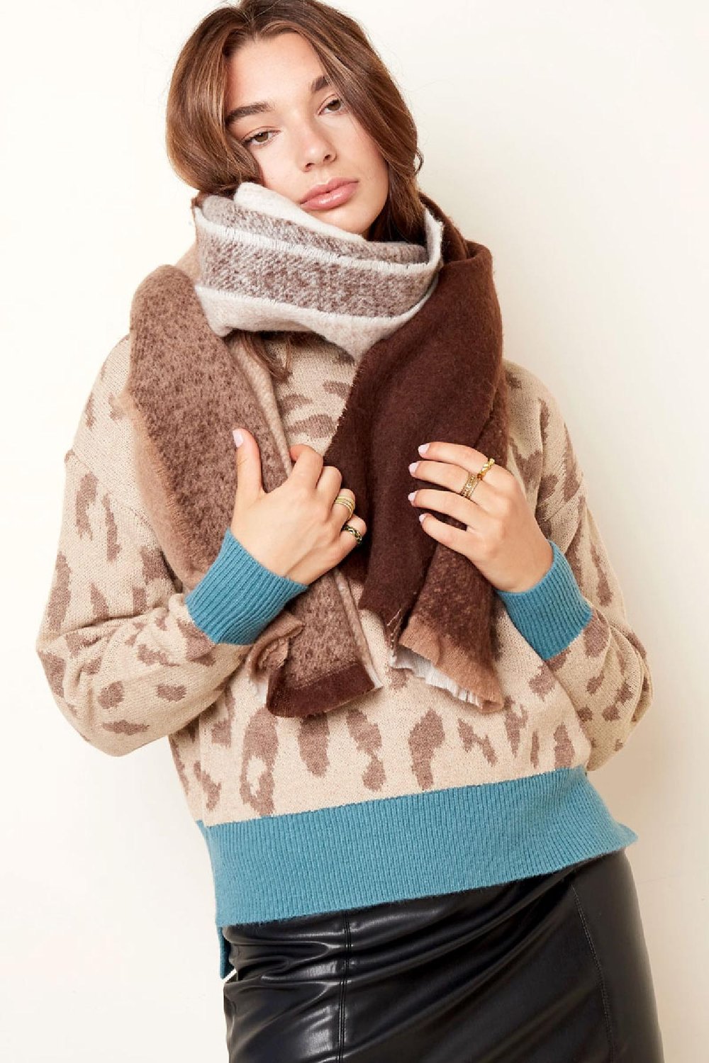 Scarf gradient orange Polyester h5Picture4